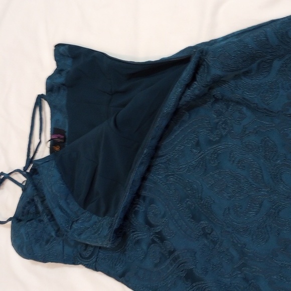 Free People Womens Mini Dress Sz 2 Karla Embroidered Sleeveless Jacquard Party - Picture 3 of 11